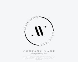 Initial letter AV Feminine logo beauty monogram and elegant logo design, handwriting logo of initial signature, wedding, fashion, floral and botanical with creative template vector