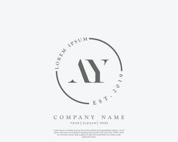 Initial letter AY Feminine logo beauty monogram and elegant logo design, handwriting logo of initial signature, wedding, fashion, floral and botanical with creative template vector