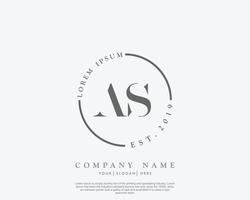 Initial letter AS Feminine logo beauty monogram and elegant logo design, handwriting logo of initial signature, wedding, fashion, floral and botanical with creative template vector