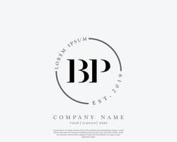 Initial BP Feminine logo beauty monogram and elegant logo design, handwriting logo of initial signature, wedding, fashion, floral and botanical with creative template vector