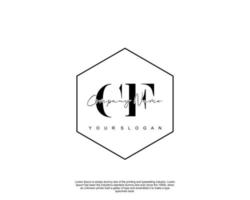 Initial CF Feminine logo beauty monogram and elegant logo design, handwriting logo of initial signature, wedding, fashion, floral and botanical with creative template vector