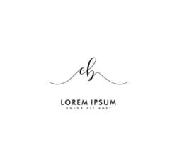 Initial CB Feminine logo beauty monogram and elegant logo design, handwriting logo of initial signature, wedding, fashion, floral and botanical with creative template vector