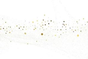 Gold dust, light gold glitter round confetti background. vector