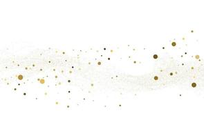 Gold dust, light gold glitter round confetti background. vector