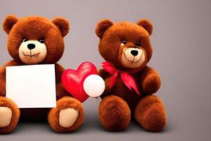 Surprise Valentine's Day Gift in the Form of a Teddy Bear Holding a Note photo