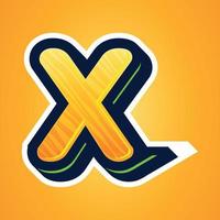 3d illustration of small letter x vector