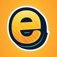 3d illustration of small letter e vector