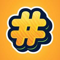 Ilustración 3D de hashtag vector