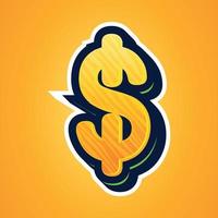 3d illustration of dollar sign vector