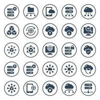 Circle glyph icons for big data. vector