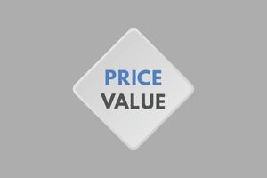 price value text Button. price value Sign Icon Label Sticker Web Buttons vector