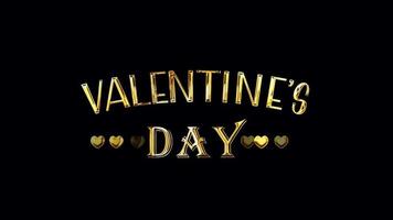 Loop Valentines day Gold Text Titles background video