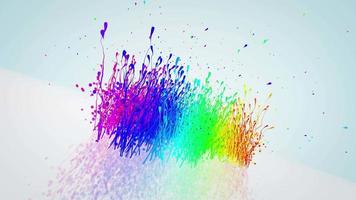 Colorful splashing paint Burst colorful iridescent video