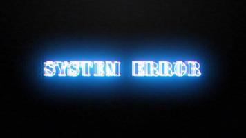 System Error glitch neon blue text effect background