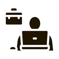 computer worker icon Vector Glyph Illustration