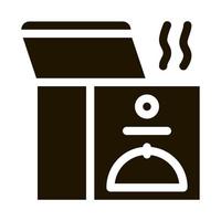 ilustración de glifo de vector de icono de caja de comida térmica