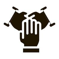 ilustración de glifo de vector de icono de triple apretón de manos