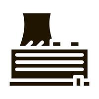 single tower nuclear power plant icon Vector Glyph Illustration