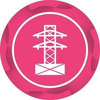 icono de glifo de vector de torre de electricidad único