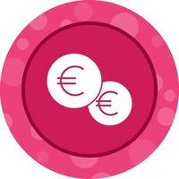 Beautiful Euro coins Vector Glyph Icon