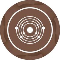 Unique Planet orbiting Sun Vector Glyph Icon