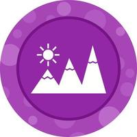 Beautiful Sunshine on Mountains Glyph Vector Icon