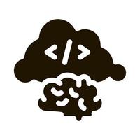 brain cloud separation icon Vector Glyph Illustration