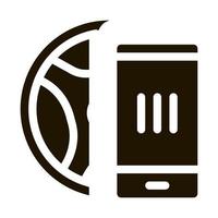 distracting phone while driving icon Vector Glyph Illustration