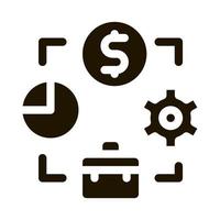 connection of work time and money icon Vector Glyph Illustration