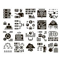 Data Scientist Worker Glyph Set Vector