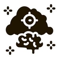 brain cloud target icon Vector Glyph Illustration