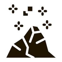 conquering top of mountain icon Vector Glyph Illustration