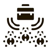 bugs for listening in briefcase icon Vector Glyph Illustration