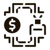 automated withdrawal of money icon Vector Glyph Illustration