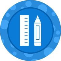 Beautiful Pen And Ruler Glyph Vector Icon