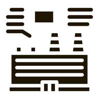 technical analysis of thermal station icon Vector Glyph Illustration