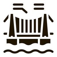 suspension bridge in water icon Vector Glyph Illustration