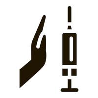 injection of syringe in hand icon Vector Glyph Illustration