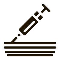 injection of syringe under skin icon Vector Glyph Illustration