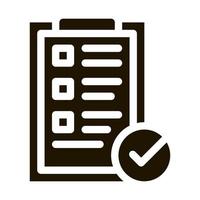 Tablet Clip With Approved Check List glyph icon vector