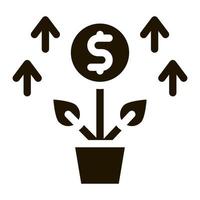 growing money tree icon Vector Glyph Illustration