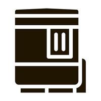 closed oven with timer icon Vector Glyph Illustration