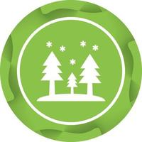 Beautiful Snow In Trees Glyph Vector Icon