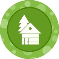 Beautiful House In Trees Glyph Vector Icon