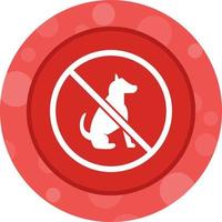 Beautiful No Pet Sign Glyph Vector Icon