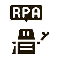 process automation robot icon Vector Glyph Illustration