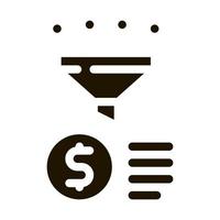 Funnel Financial Information Gathering glyph icon vector