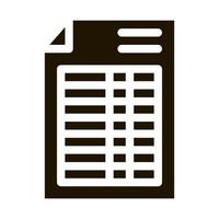 Price List Financial Document File glyph icon vector