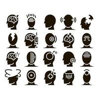 Headache Collection Elements Vector Icons Set