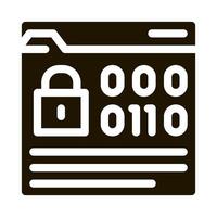 binary code protection icon Vector Glyph Illustration